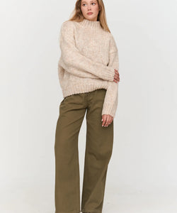 FRANKY WIDE LEG JEANS - OLIVE