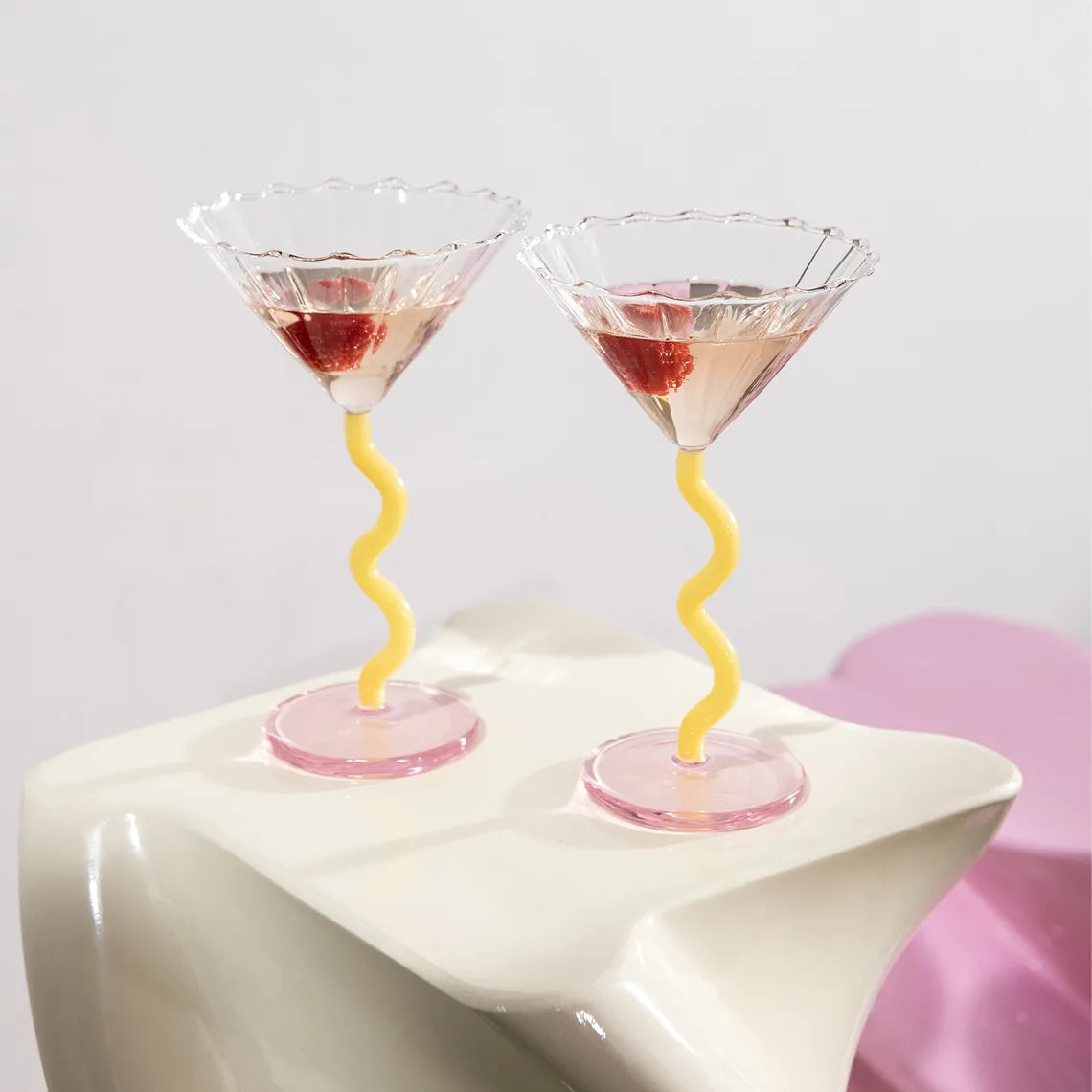 &k | COUPE CURVE - YELLOW & PINK (SET OF 2)
