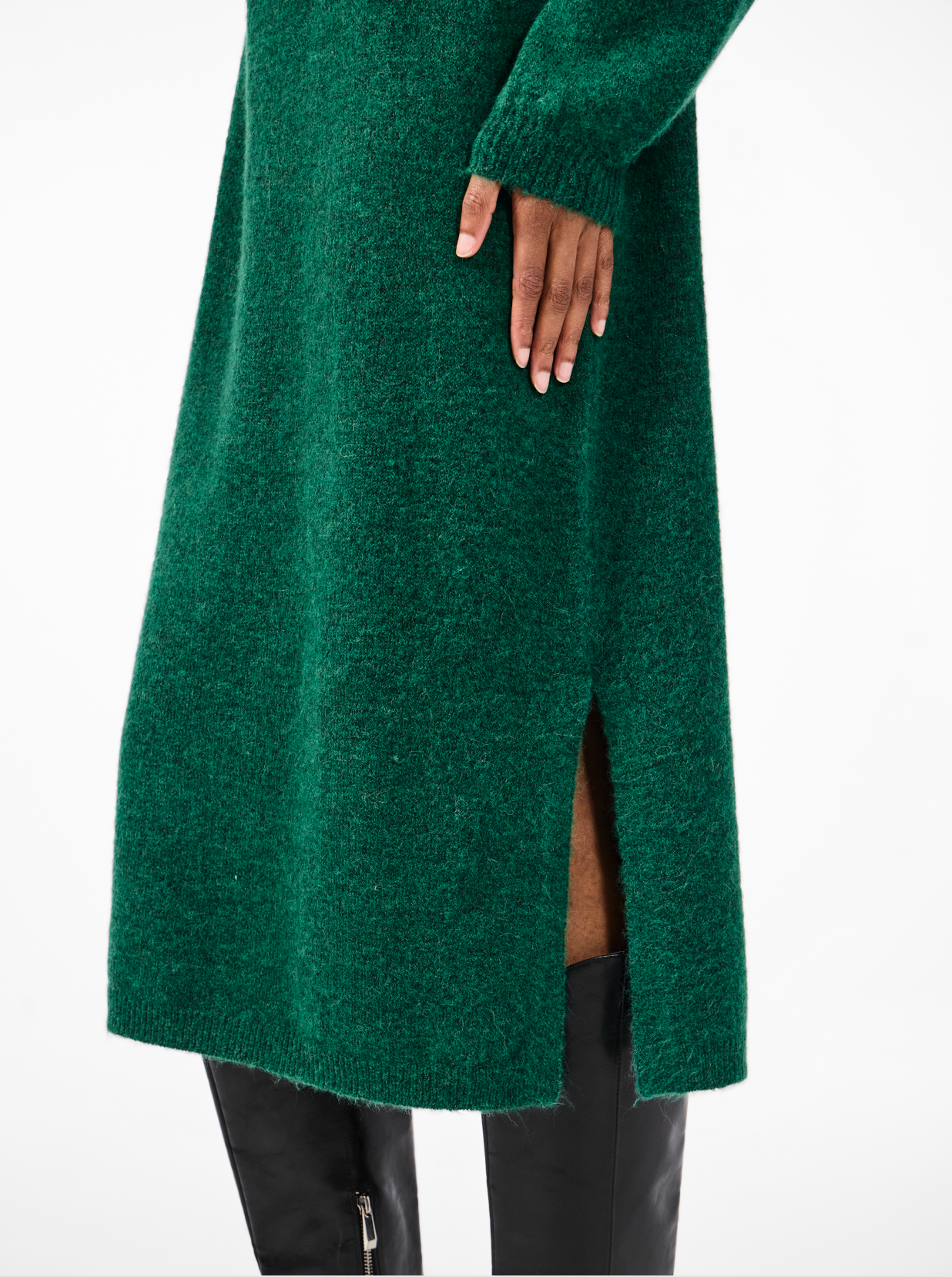 Y.A.S | BALIS LS FUNNEL KNIT DRESS - FIR