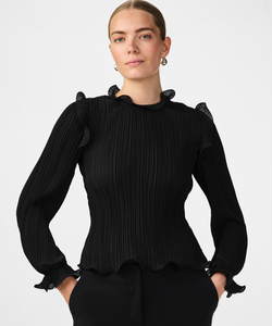 Y.A.S | PHILINA LS HIGH NECK TOP - BLACK