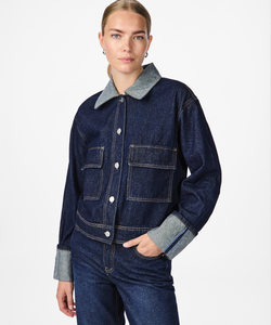 Y.A.S | MARIA LS DENIM JACKET - DARK BLUE DENIM