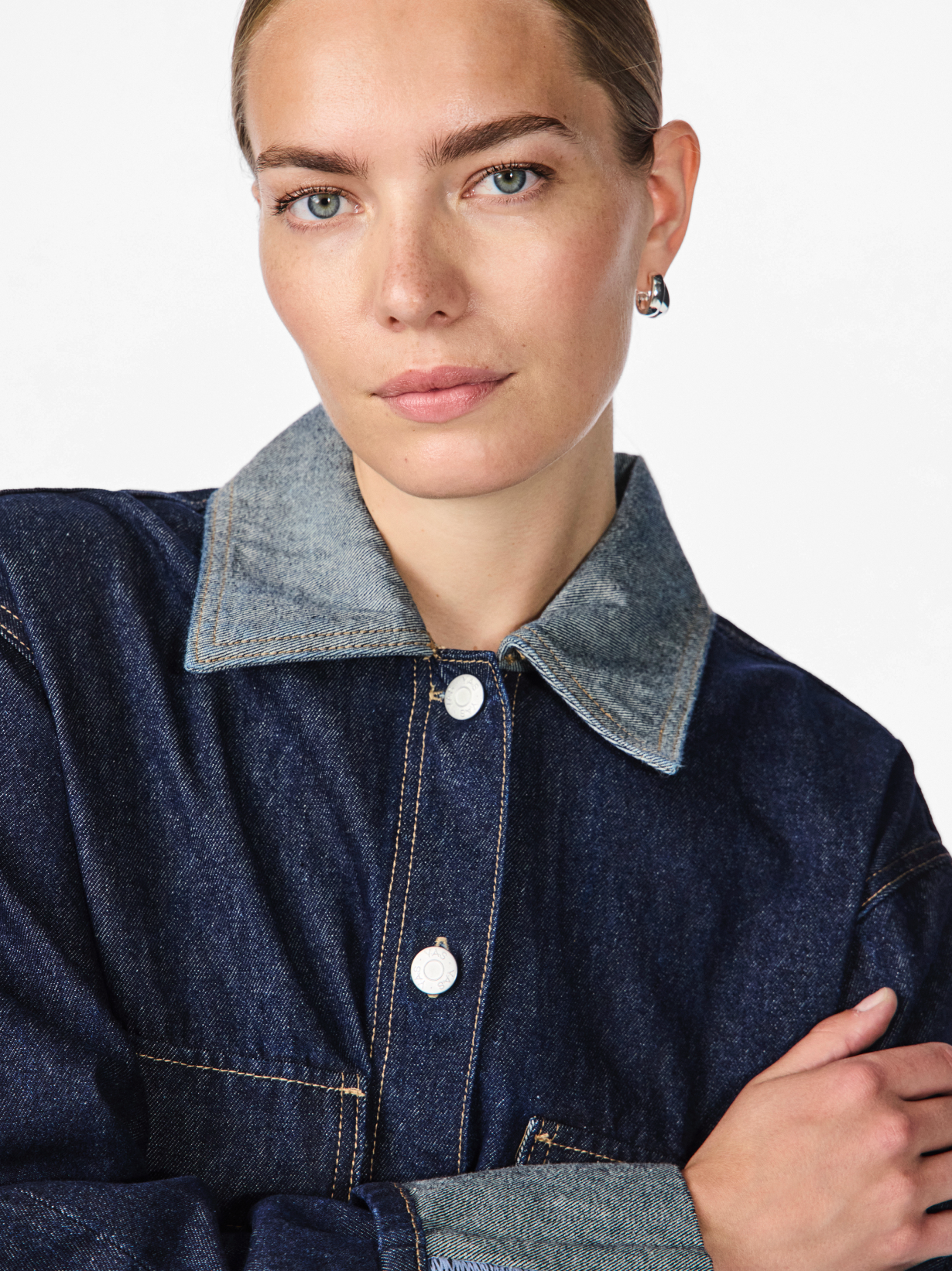 Y.A.S | MARIA LS DENIM JACKET - DARK BLUE DENIM