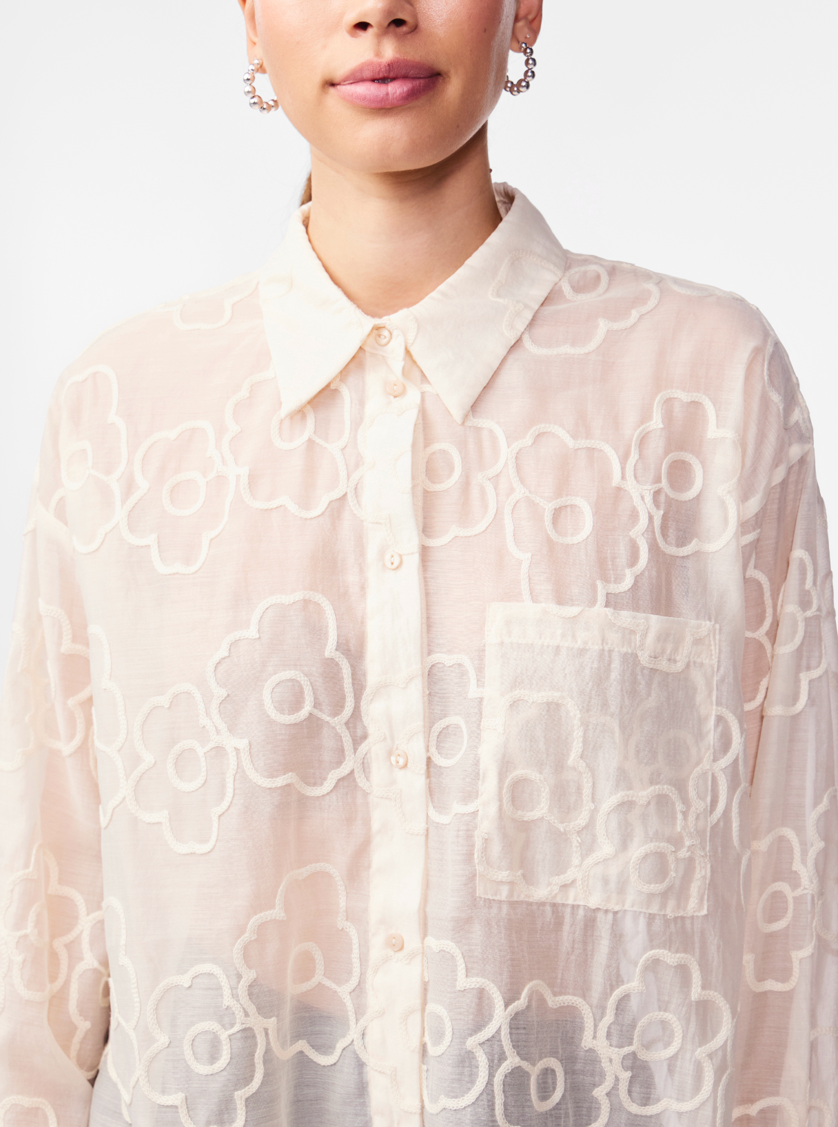 Y.A.S | FLORINA LS OVERSIZE SHIRT - BIRCH