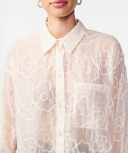 Y.A.S | FLORINA LS OVERSIZE SHIRT - BIRCH