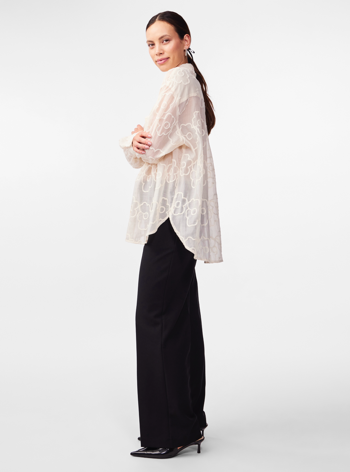 Y.A.S | FLORINA LS OVERSIZE SHIRT - BIRCH