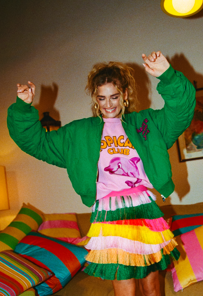 HARPER & YVE | TESSA '25 COLLECTION: TESSA BOMBER JACKET - FUNKY GREEN