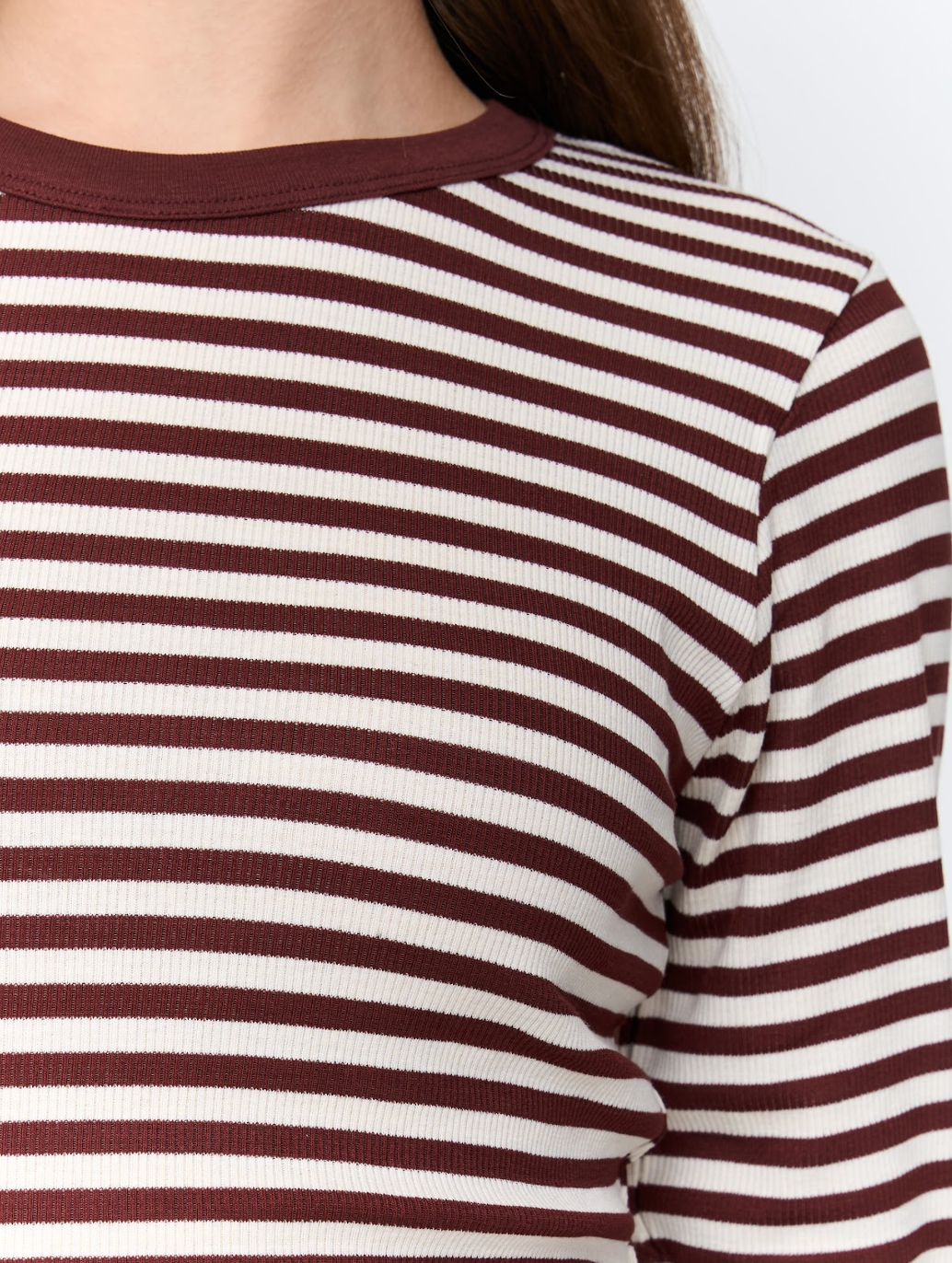 STRIPE LS TOP - BORDEAUX