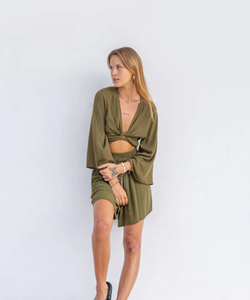 BERAWA LUXE | ELSA SHORTS - OLIVE GREEN