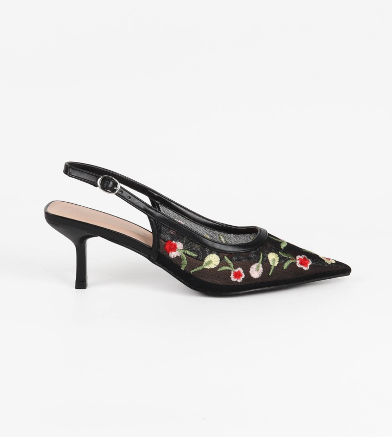 JOAN EMBROIDERY BALLERINA- BLACK