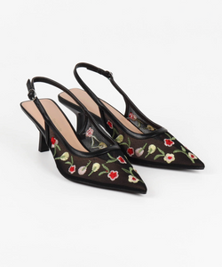 JOAN EMBROIDERY BALLERINA- BLACK