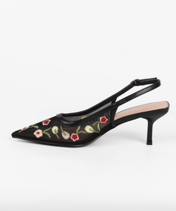 JOAN EMBROIDERY BALLERINA- BLACK