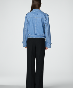 Y.A.S | ABIGAIL LS DENIM BIKER JACKET - MEDIUM BLUE DENIM