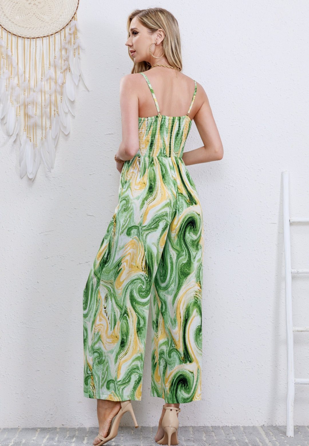 WAVES JUMPSUIT - YELLOW / GREEN