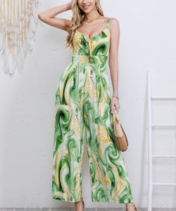 WAVES JUMPSUIT - YELLOW / GREEN