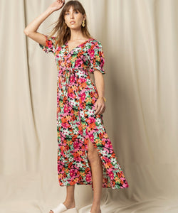 STELLA FLOWER WRAP DRESS - MULTI