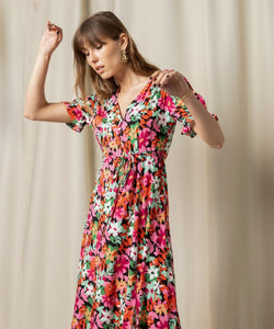 STELLA FLOWER WRAP DRESS - MULTI