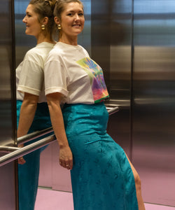 BERAWA LUXE | KOKOMO JACQUARD SKIRT - TURQUOISE / GREEN