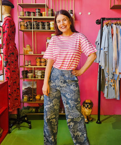COMPAÑÍA FANTÁSTICA | STRIPED TEE - PINK & WHITE
