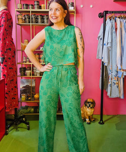 REFINED DEPARTMENT | MARA WIDE LEG PANTS - GREEN