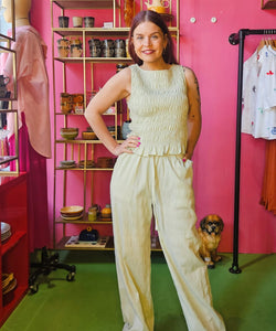 NOUS SOMMES LABELS | JUNE SMOCK TOP - LIGHT GREEN YELLOW