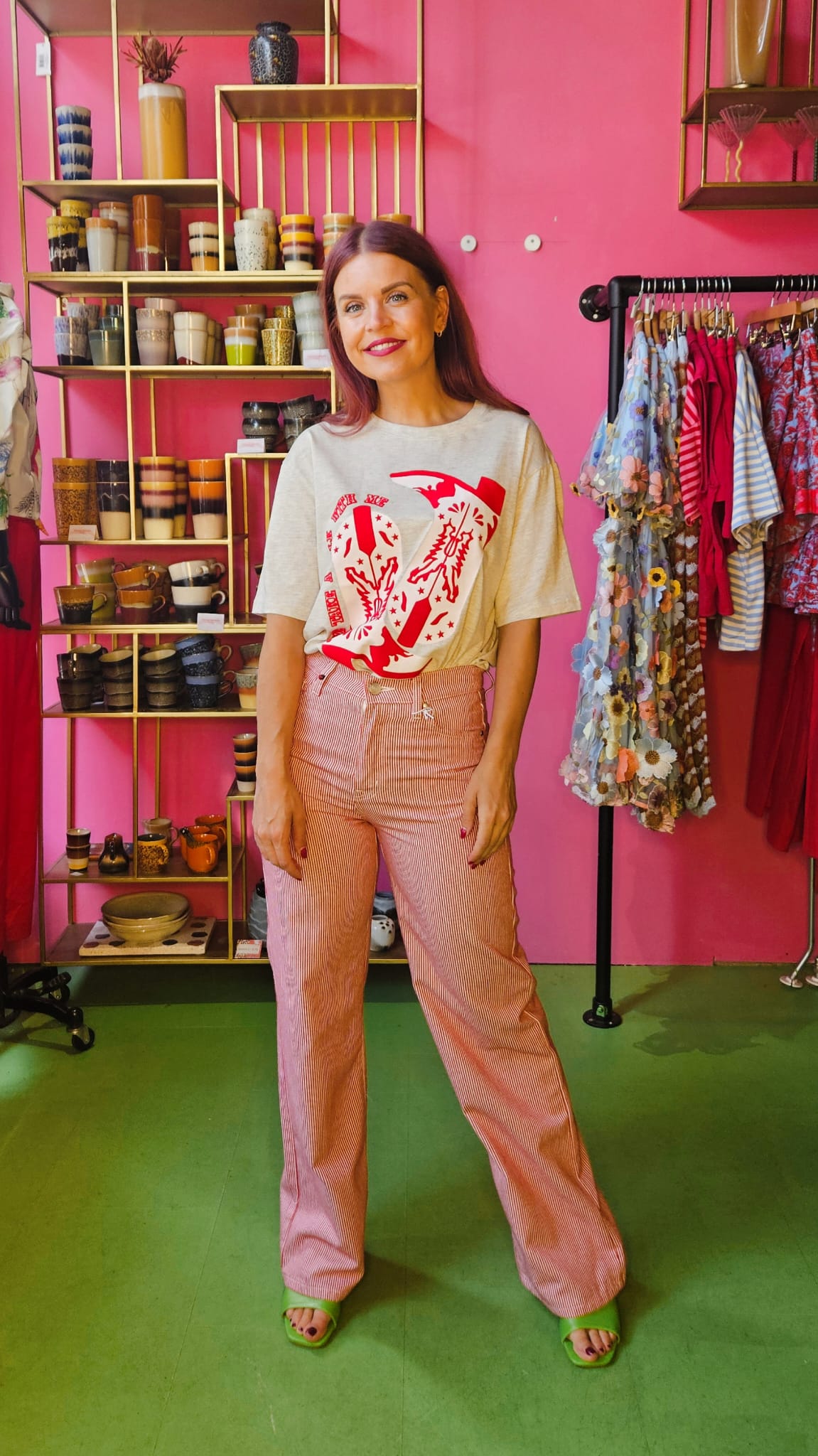 NÜMPH | WESTERN T-SHIRT - CREME MELANGE