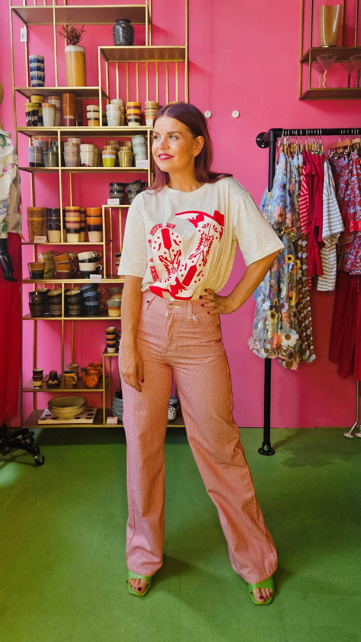 NÜMPH | WESTERN T-SHIRT - CREME MELANGE