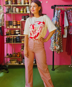 NÜMPH | WESTERN T-SHIRT - CREME MELANGE