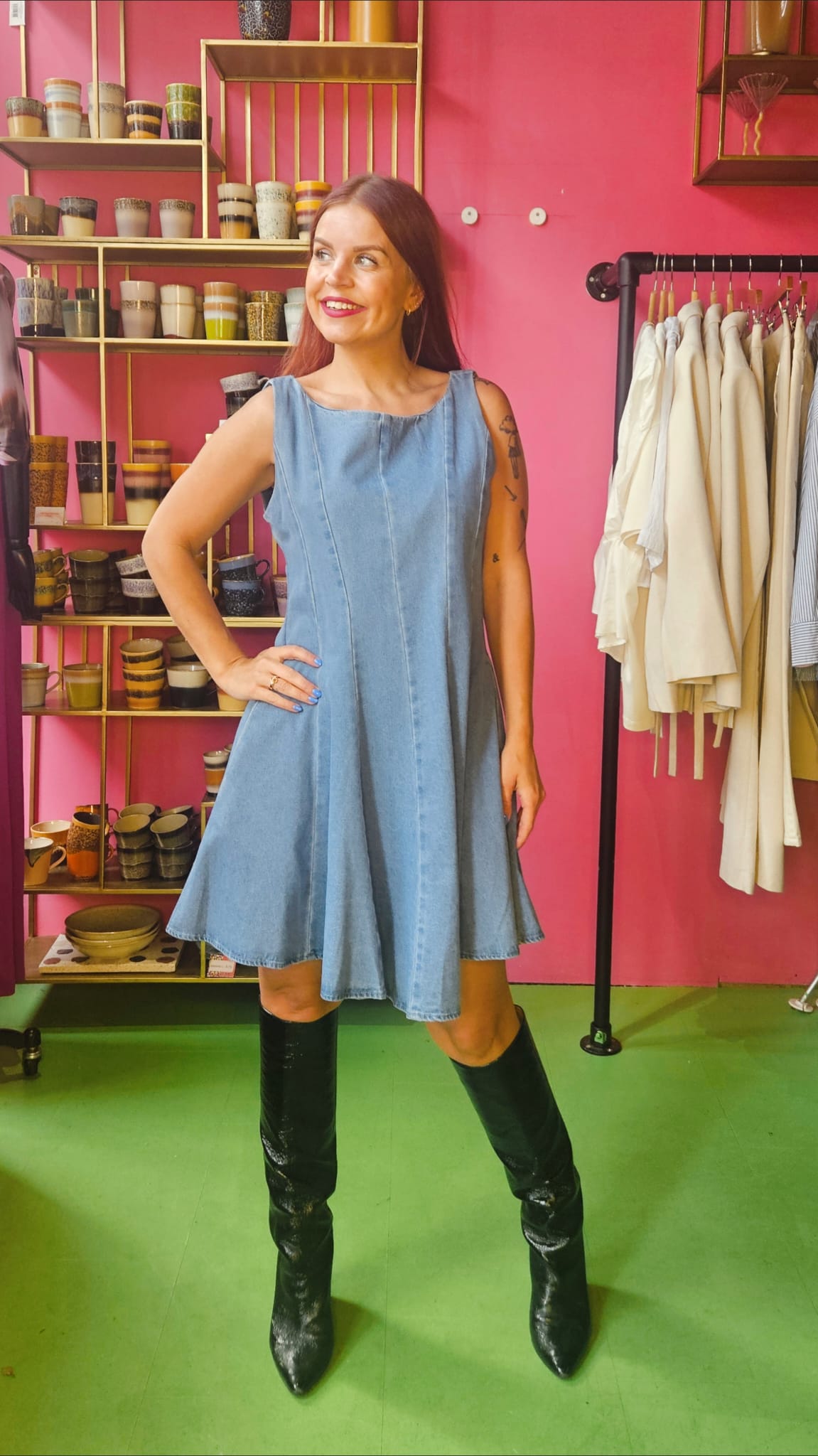 NINA DENIM DRESS - BLUE