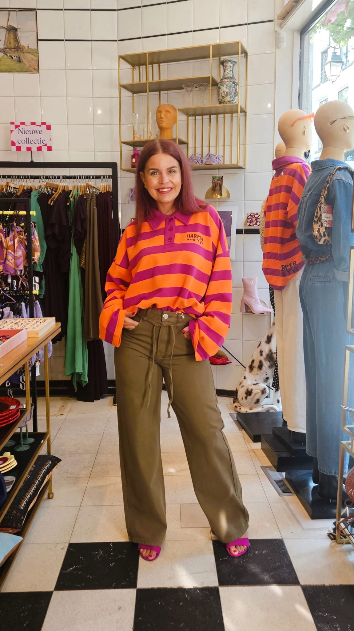 HARPER & YVE | POLLIE JUMPER - STRIPE SPICED ORANGE