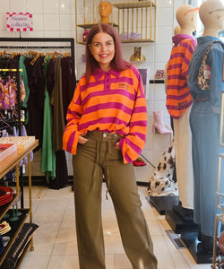 HARPER & YVE | POLLIE JUMPER - STRIPE SPICED ORANGE