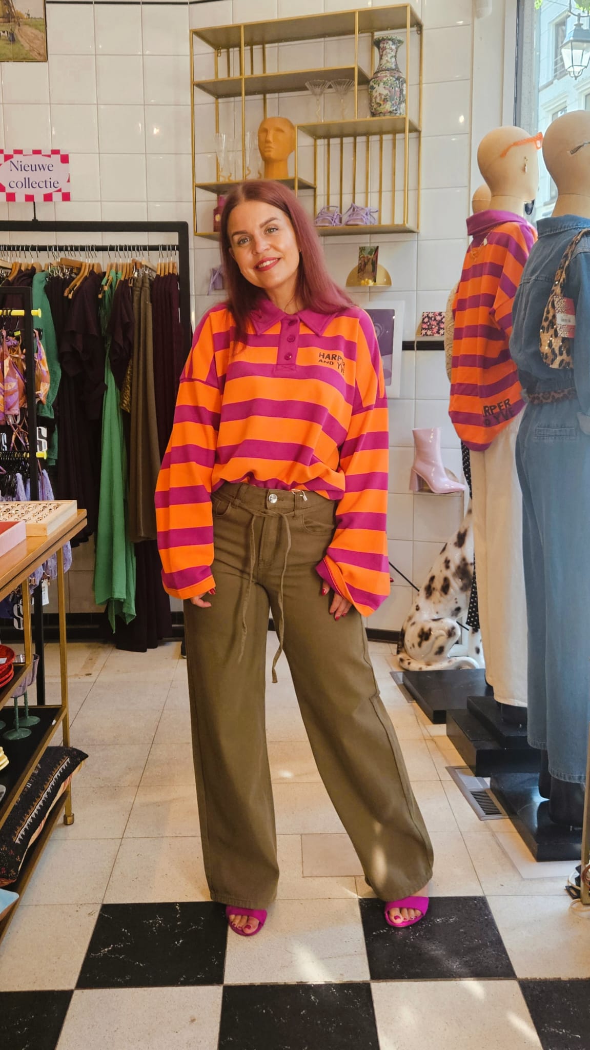 HARPER & YVE | POLLIE JUMPER - STRIPE SPICED ORANGE
