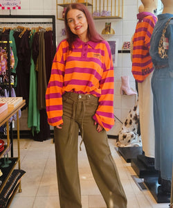 HARPER & YVE | POLLIE JUMPER - STRIPE SPICED ORANGE