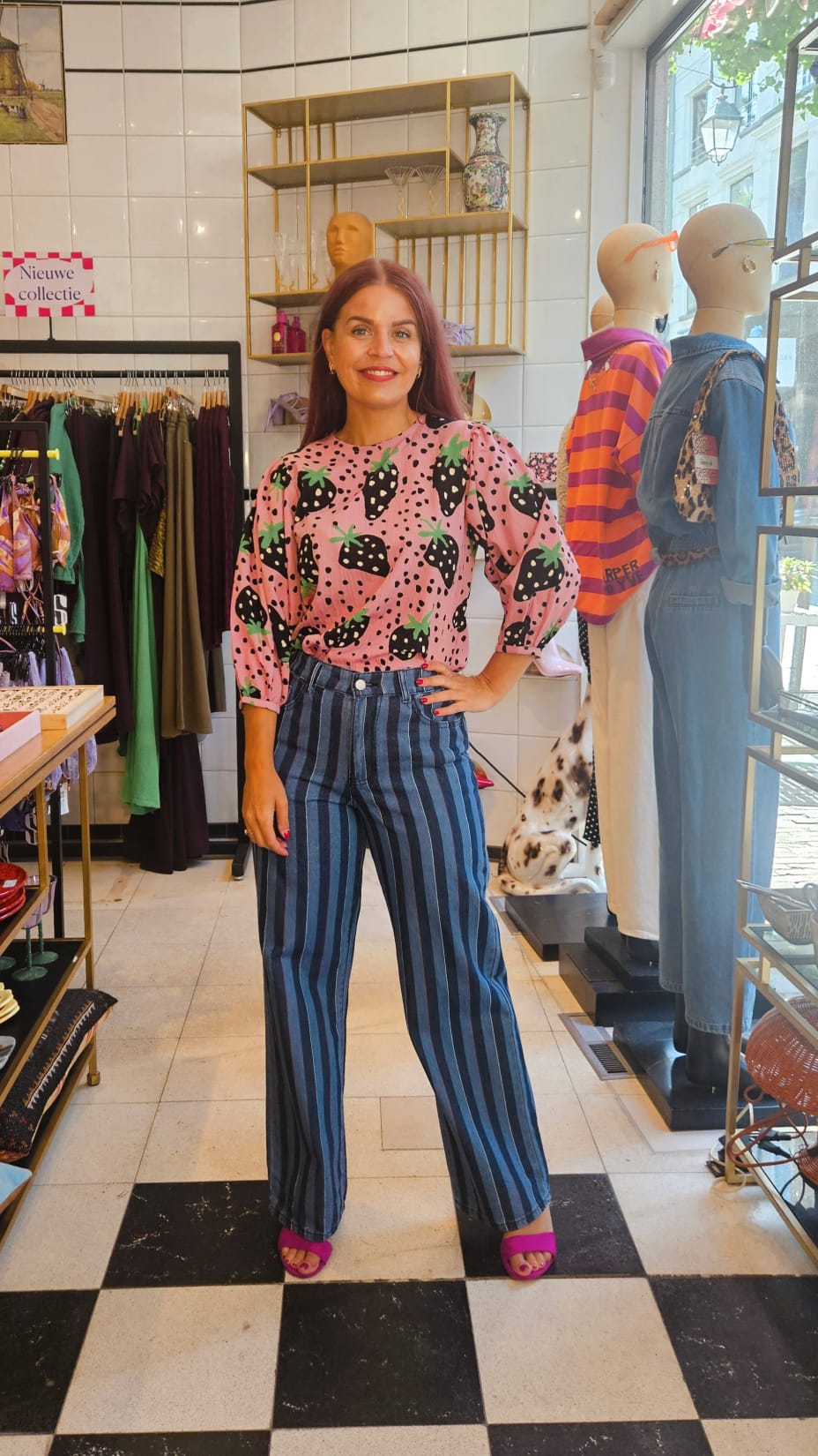 MARION STRIPED JEANS - BLUE