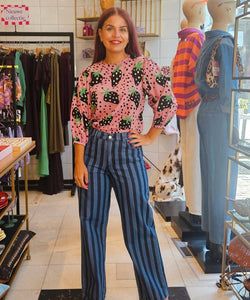 MARION STRIPED JEANS - BLUE