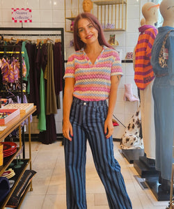 ZIGGY ZAG KNIT POLO - MULTI