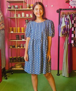 MARIE-CLAIRE EMBROIDERY DRESS - DENIM