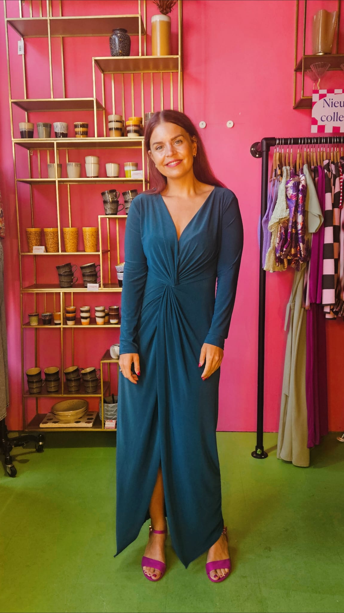 CELESTE SHIRT DRESS -  PETROL