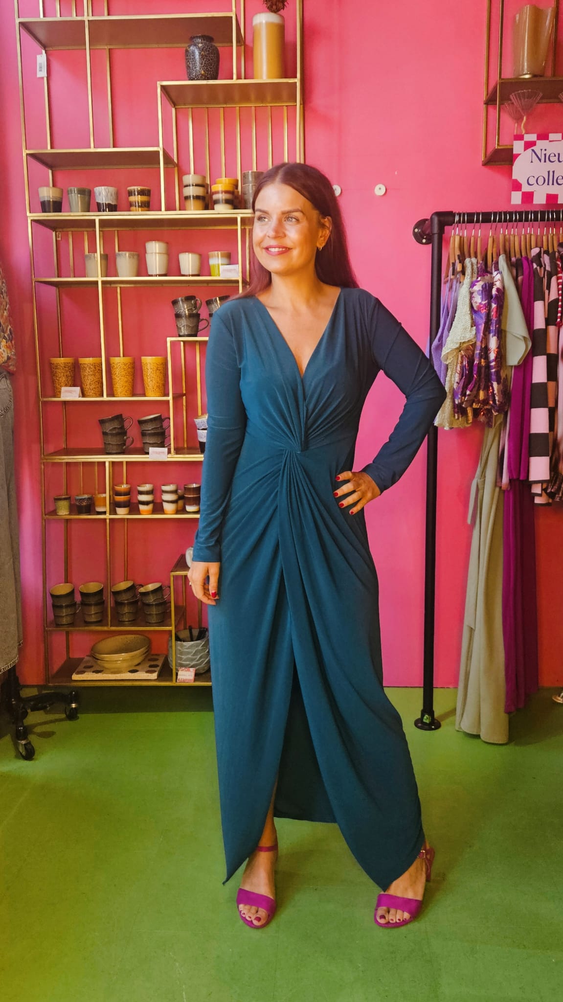 CELESTE SHIRT DRESS -  PETROL