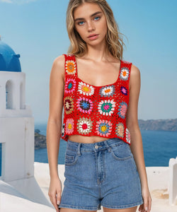 LILY CROCHET TOP - RED