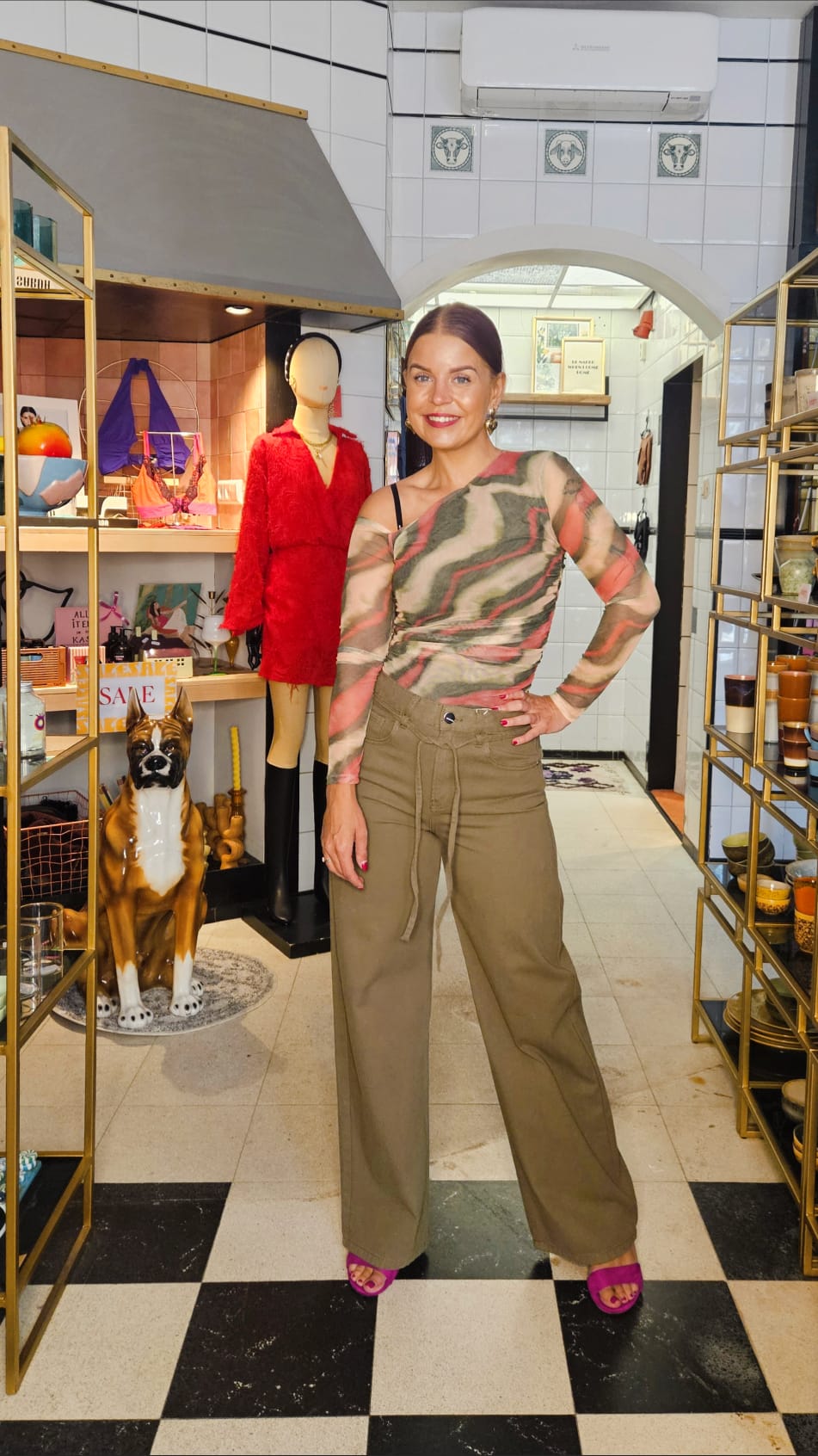 FRANKY WIDE LEG JEANS - OLIVE
