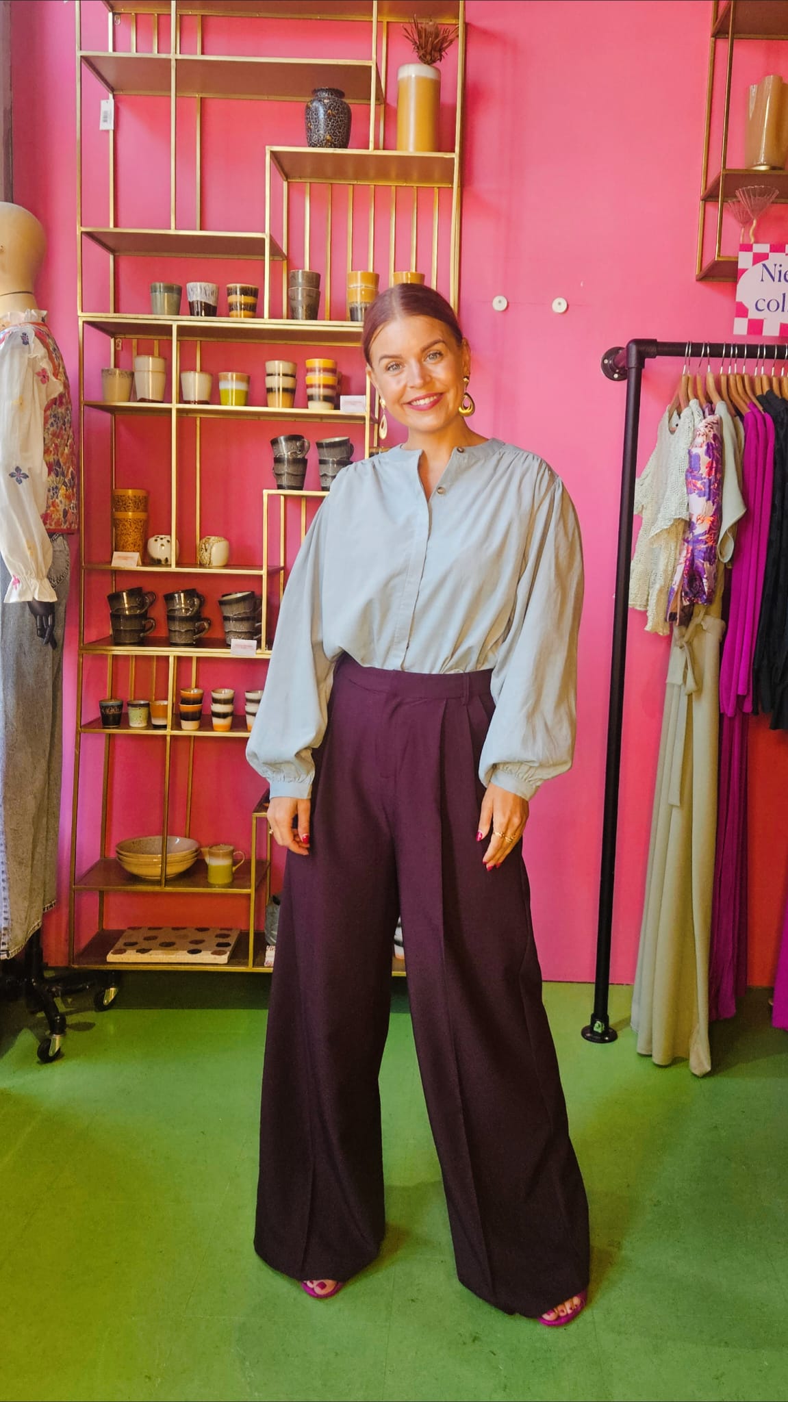 GRACE & MILA | SURI BLOUSE - SAGE BLUE