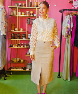 GRACE & MILA | SORRY MIDI SKIRT - TAUPE