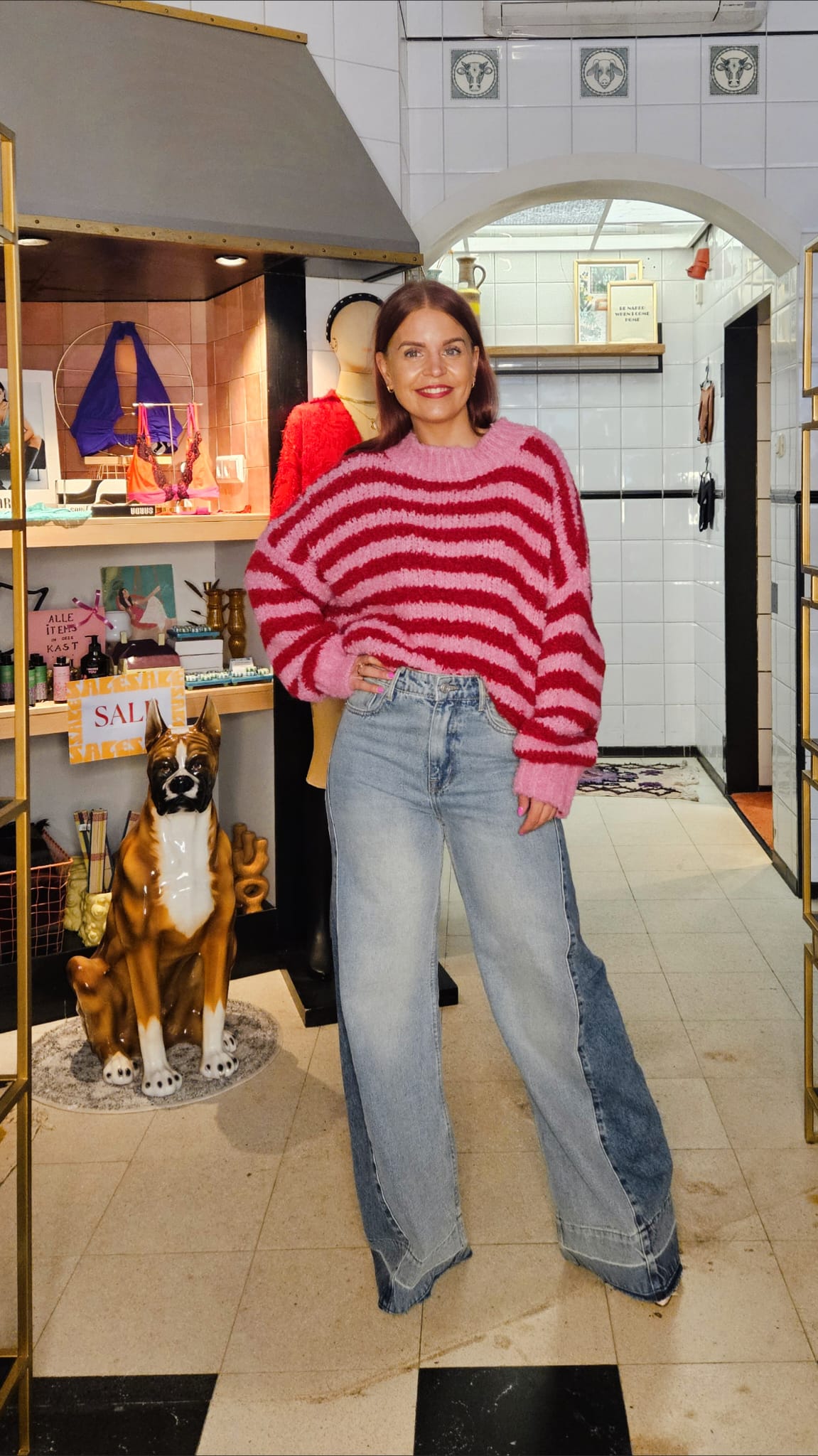 FIEN STRIPED KNIT - FUCHSIA