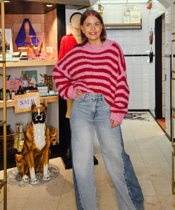 FIEN STRIPED KNIT - FUCHSIA
