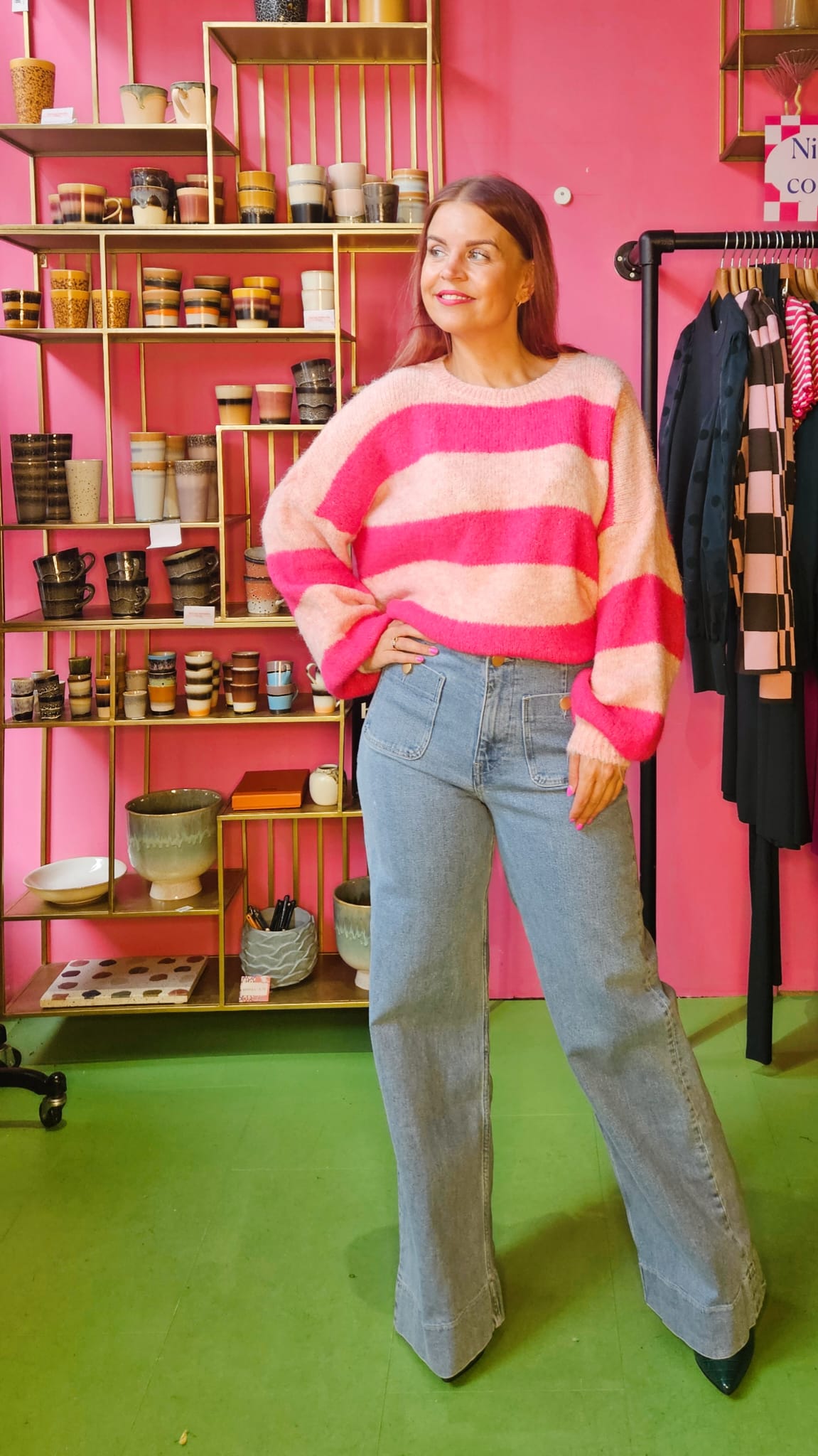YASMIN STRIPED KNIT - FUCHSIA/PINK