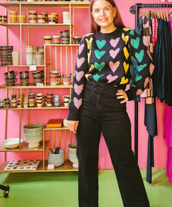 COMPAÑÍA FANTÁSTICA | HEARTS PULLOVER - BLACK