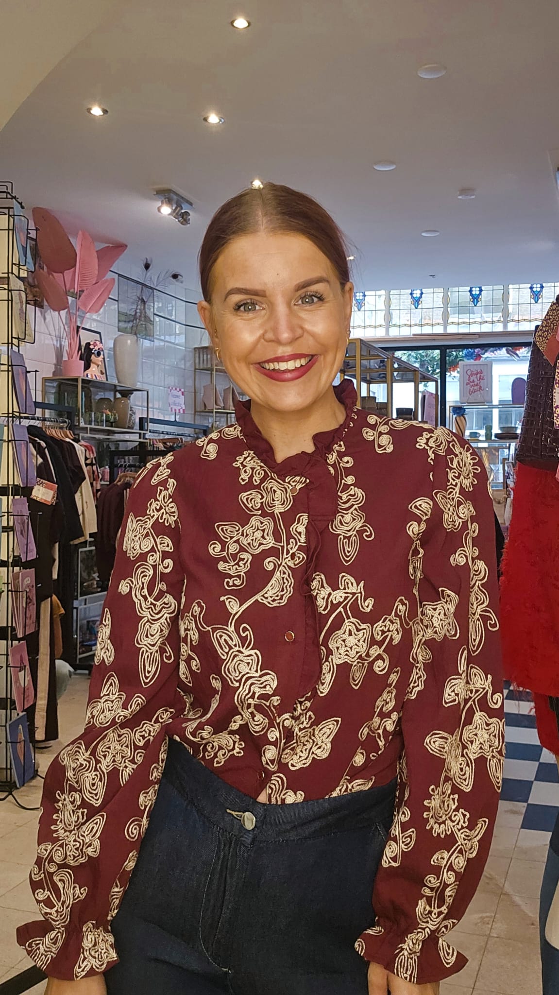 LINES BLOUSE - BORDEAUX