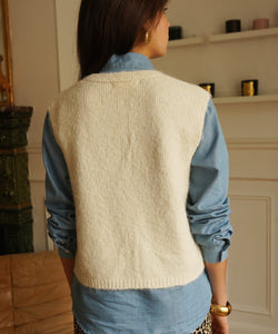 CLEO EMBROIDERY GILET - BEIGE