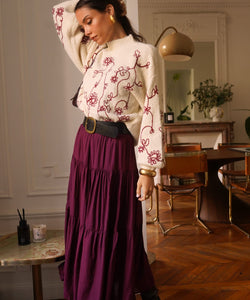 LOTTIE EMBROIDERY KNIT - BEIGE