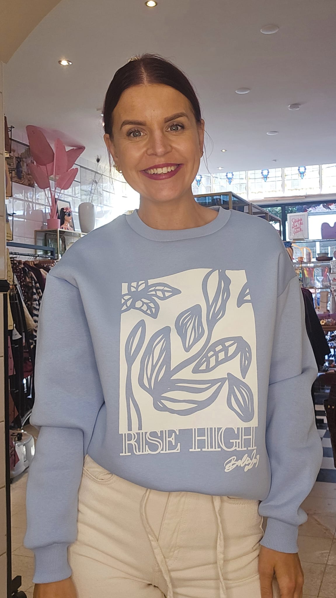 RISE HIGH SWEATSHIRT - BLUE